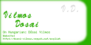 vilmos dosai business card